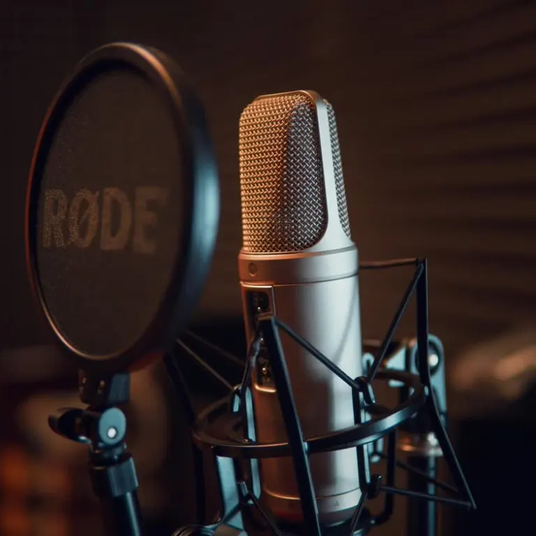 Vokalmikrofon i en studio